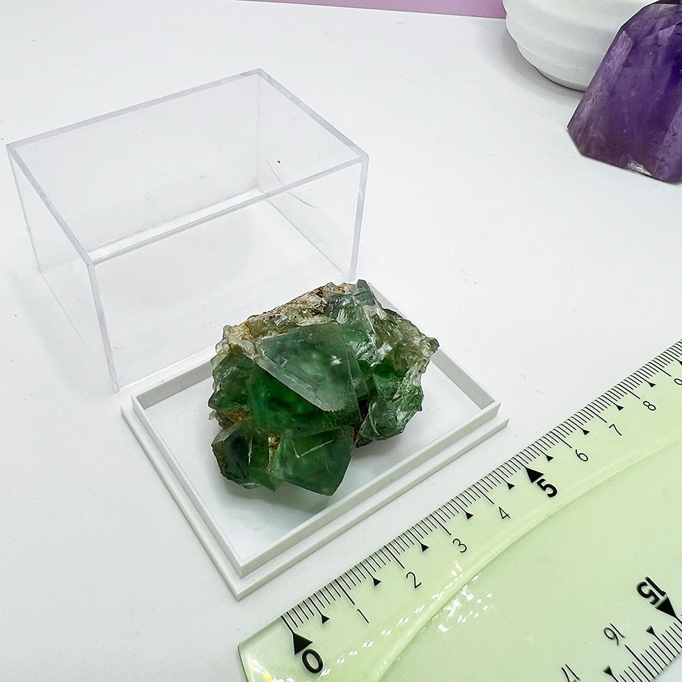 Miniatură: Fluorit verde cristal, mineral de colectie