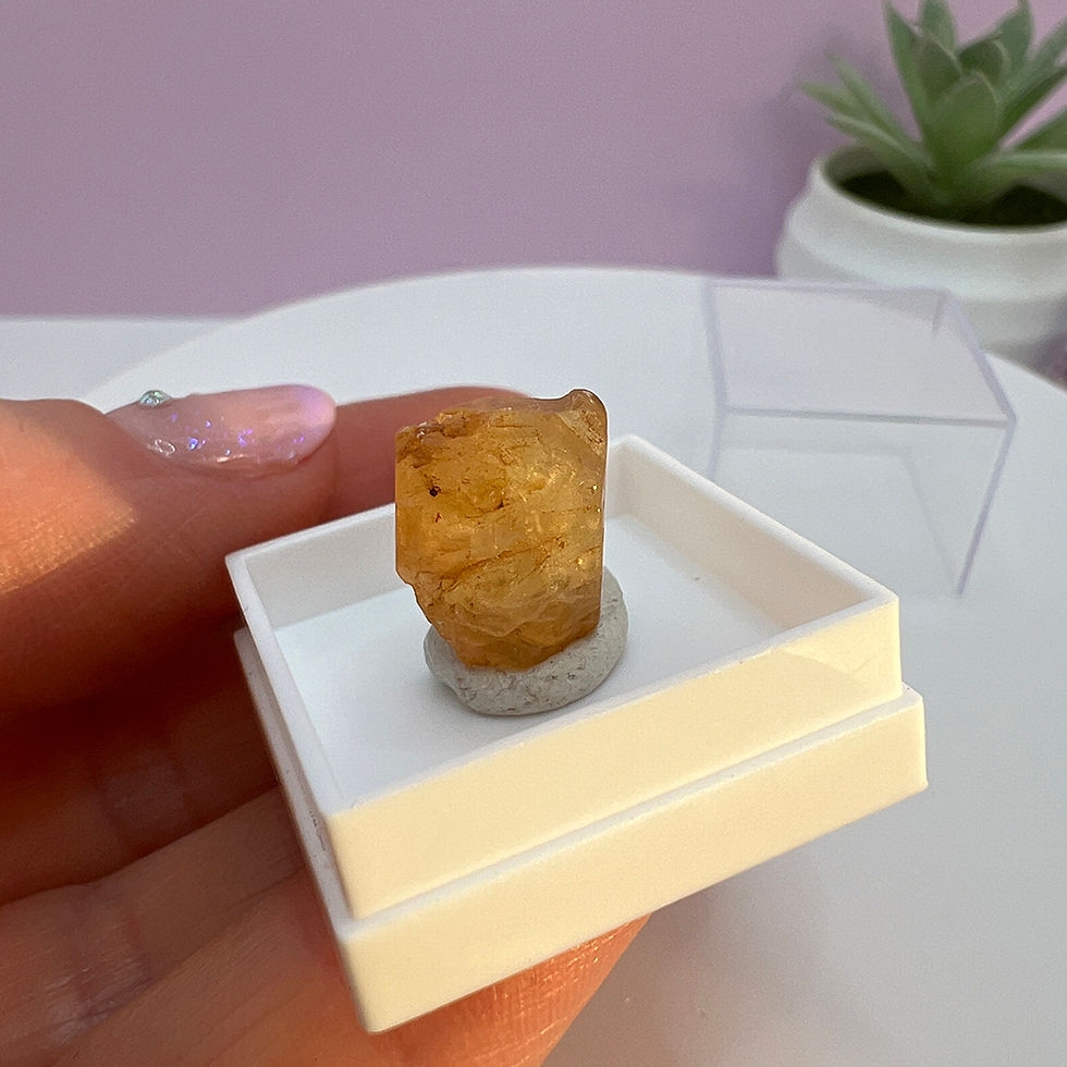 Miniatură: Topaz brut cristal, topaz auriu