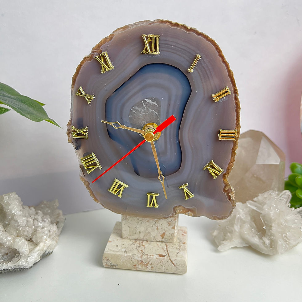 Miniatură: Ceas din piatra semipretioasa Agat model uncat