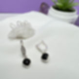 Cercei din Onix si argint