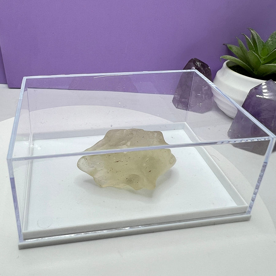 Miniatură: Libyan Desert Glass tectit natural din Sahara, mineral rar