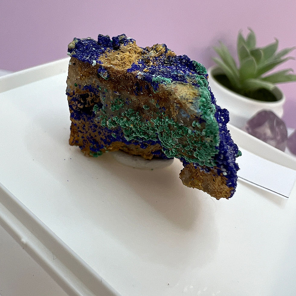 Miniatură: Azurit malachit natural, mineral de colectie