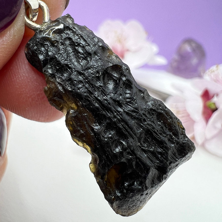 Miniatură: tectit natural pandantiv