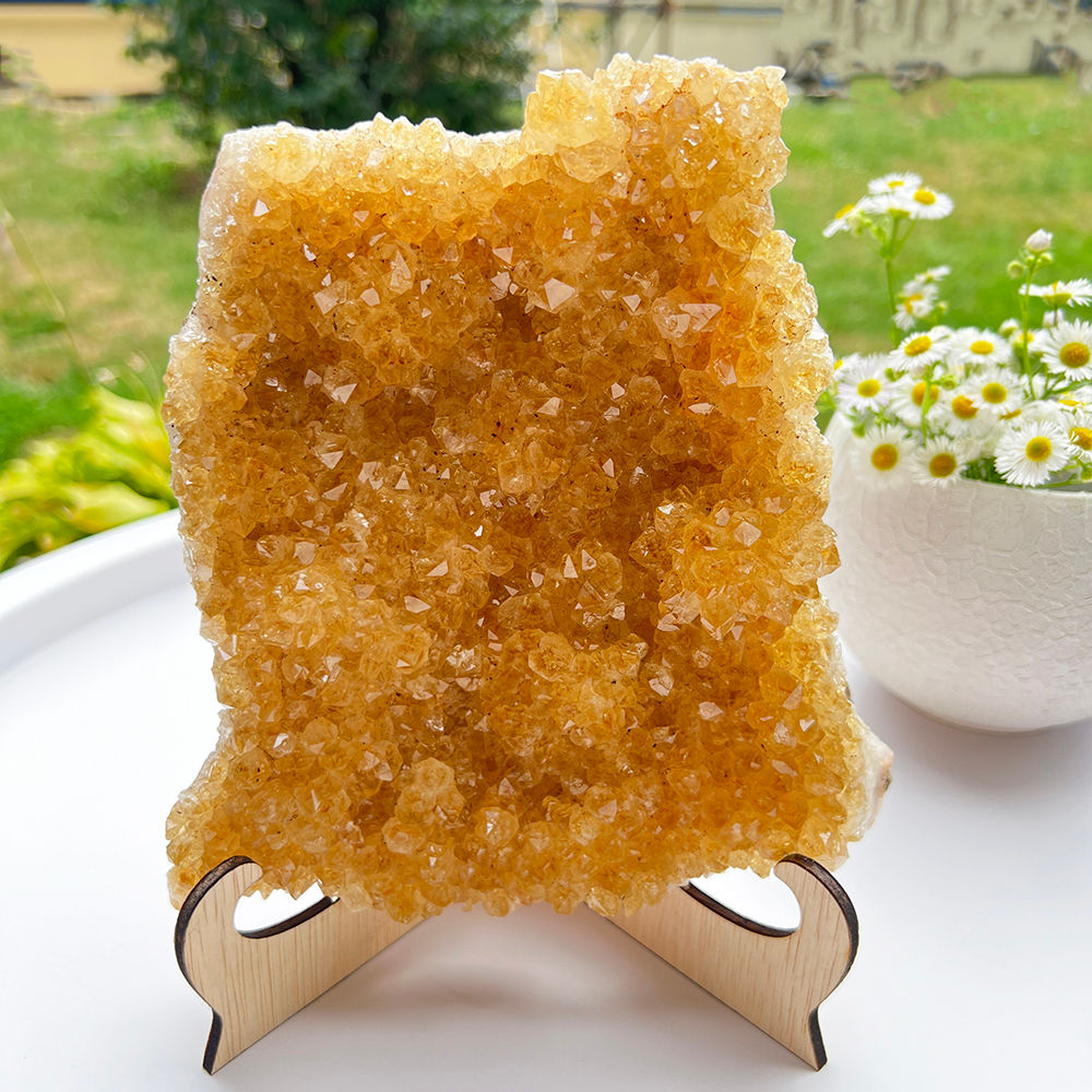 Geoda de Citrin deosebita si unicat cu suport