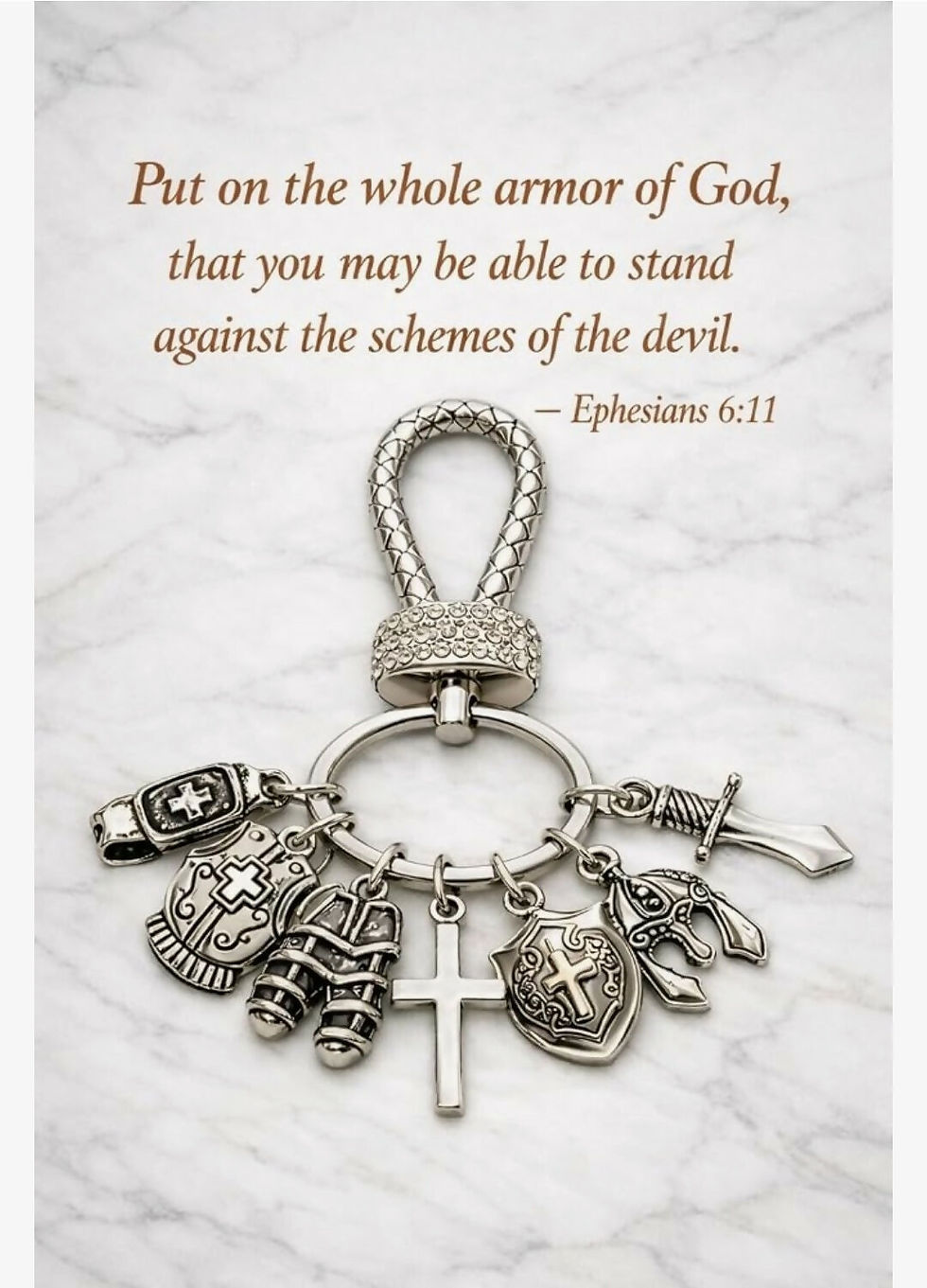 Thumbnail: Handmade Christian Armor of God Keychain Ephesians 6 Faith Gift
