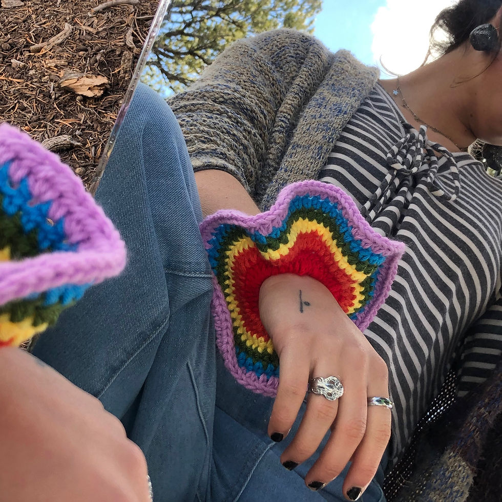 Thumbnail: Jumbo Rainbow Crochet Scrunchie