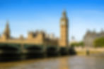 Parliament building, Big Ben clock tower with other buildings bridge and river