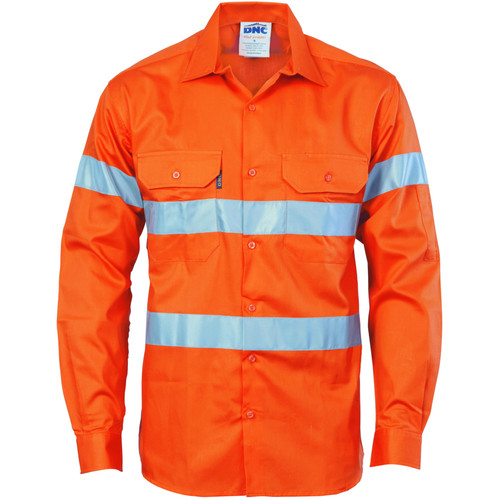 Dnc Workwear Hi-vis Cotton Drill 2-in-1 Jacket With Generic Reflective Tape - 3767 main image 1