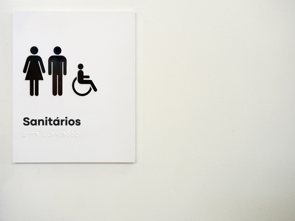 Placa de sanitários sinalização pictogramas