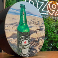 Placa redonda heineken sinalização