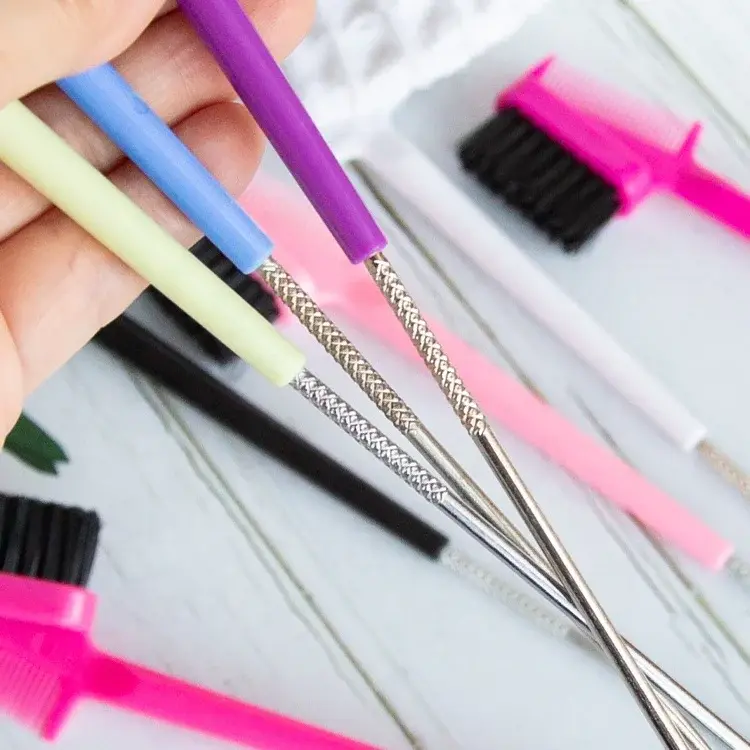 Thumbnail: 3-in-1 Hair Edge Control Brush Comb Eyebrow Brush Double Sided Edge Control