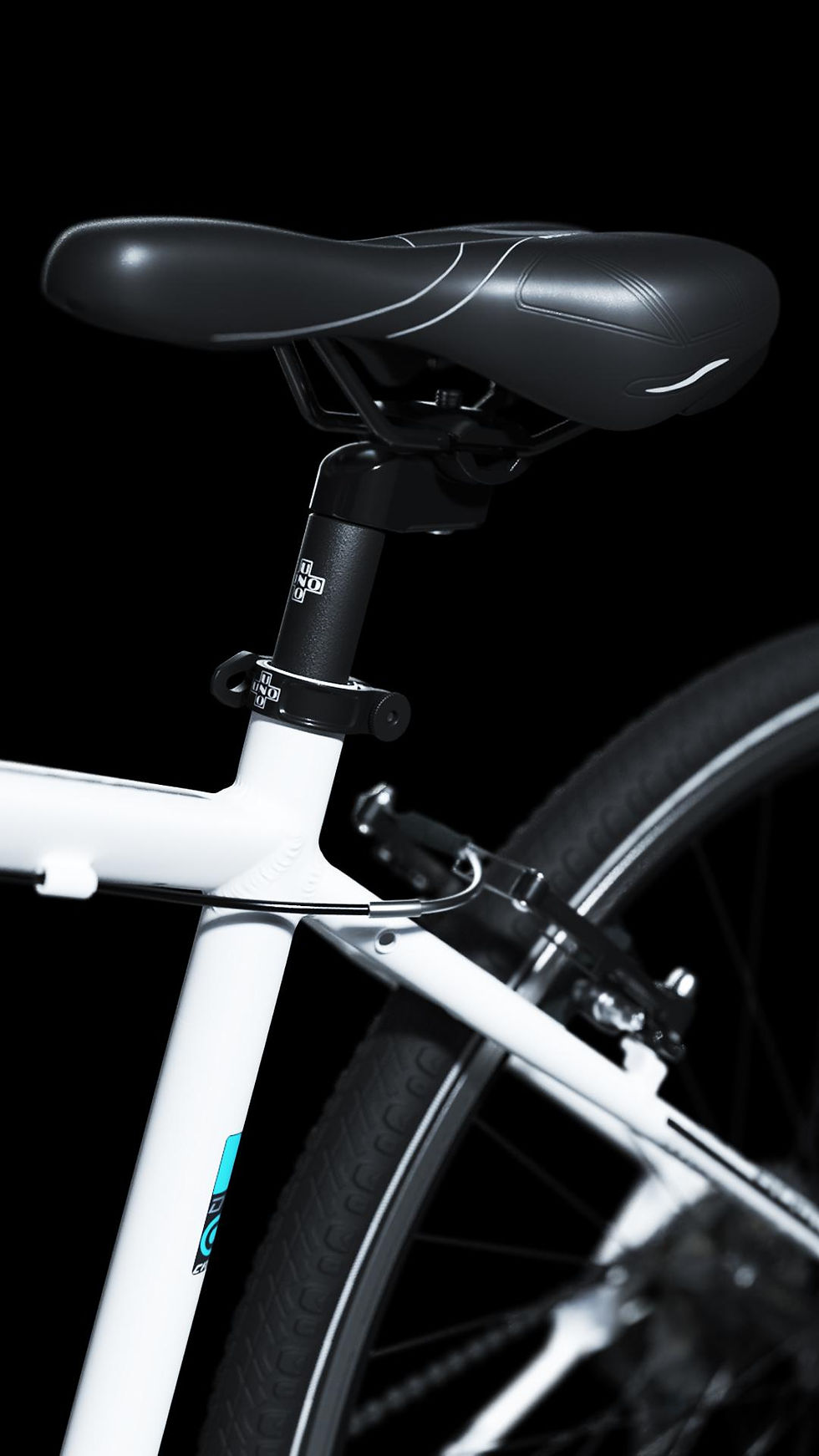 Bike White Saddle 3D Render