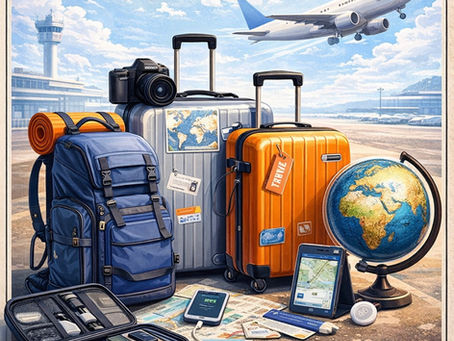 Top Shelf travel tech kit packing essentials including suitcase, backpack, and travel gear for a stress-free vacation