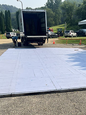 dance floor being set up outside