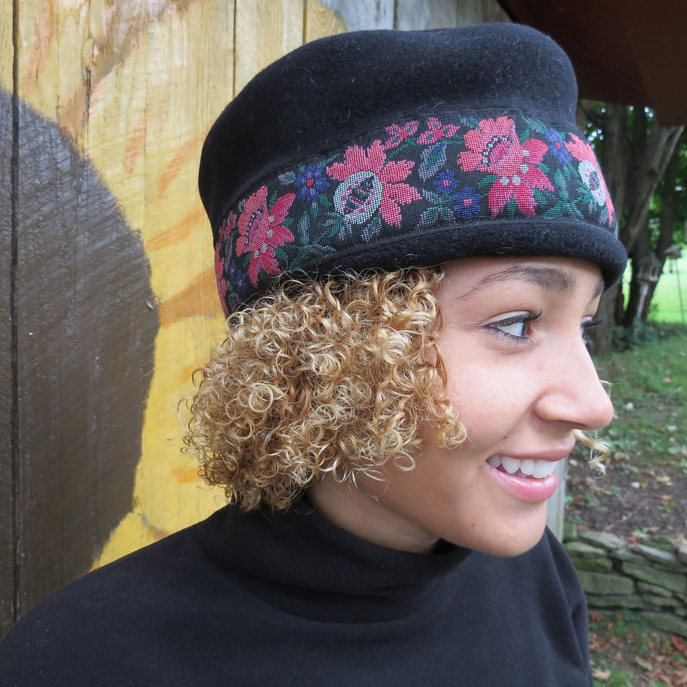 Thumbnail: Black Adjustable Pillbox Hat