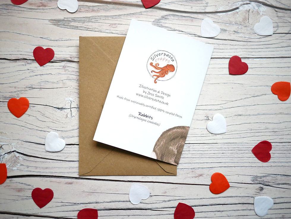 Thumbnail: Back of Illustrated Valentine's day with two rabbits and a red heart created by Silverpasta Crafts