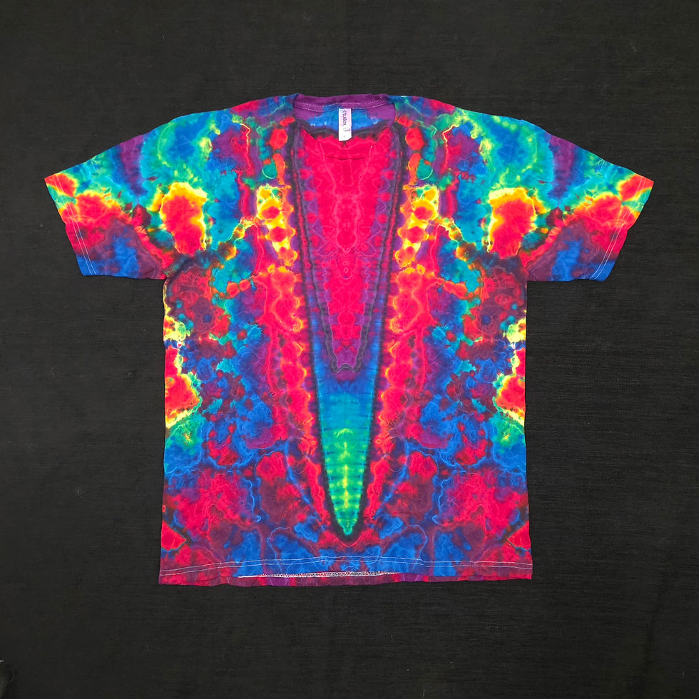 Kenney style "V" - Rainbow - Large, hand-dyed fiber reactive tie dye by Jon Riley