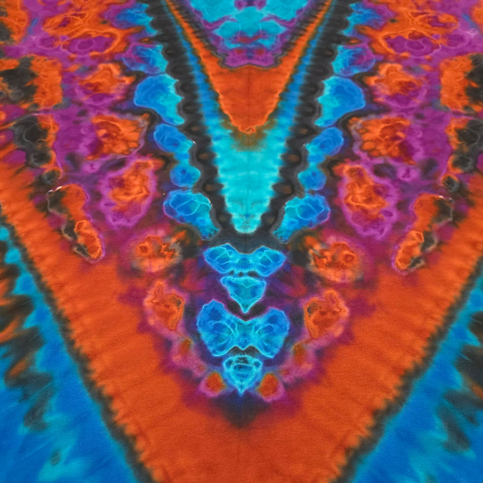 Thumbnail: Kenney style V - Brown, Blue, Purple - 2XL, hand-dyed fiber reactive tie dye by Jon Riley