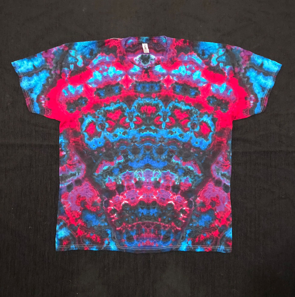 Trip Style - Aqua/Purple/Red/Blue - XXL, hand-dyed fiber reactive tie dye by Jon Riley