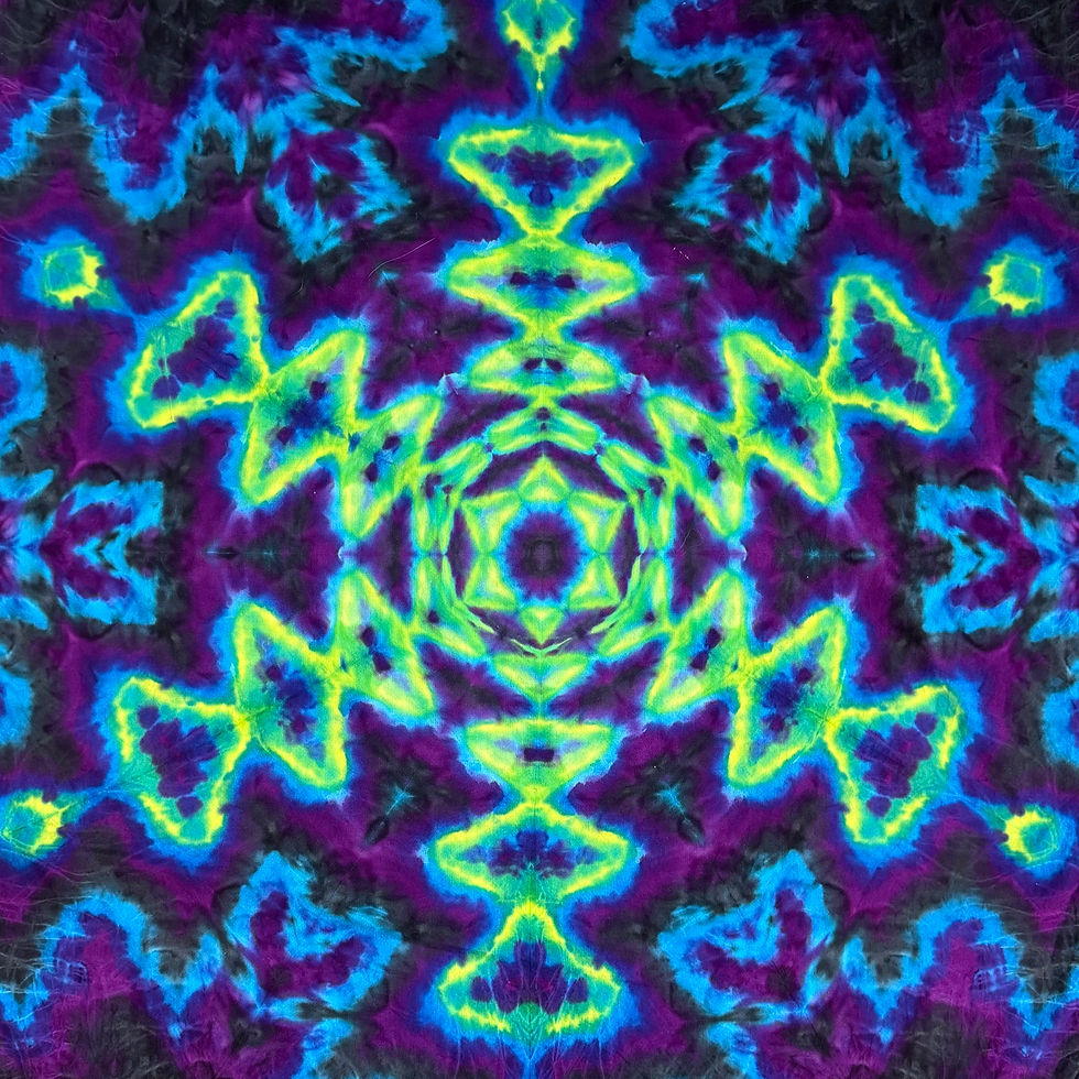 Tapestry - Green/Purple, hand-dyed fiber reactive tie dye by Brent Walker