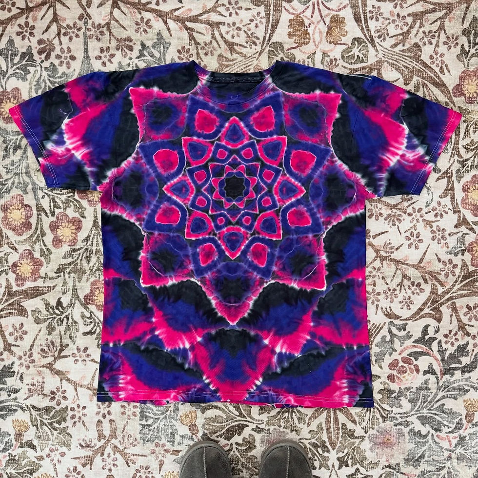 Thumbnail: Large 8 Pt Mandala - Damaged - Large, hand-dyed fiber reactive tie dye by Brent Walker