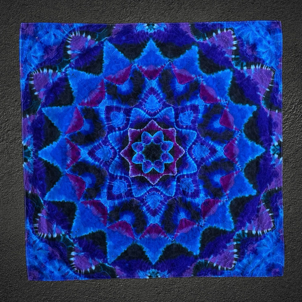 8 pt -> 12 pt Mandala - Mini Tapestry, hand-dyed fiber reactive tie dye