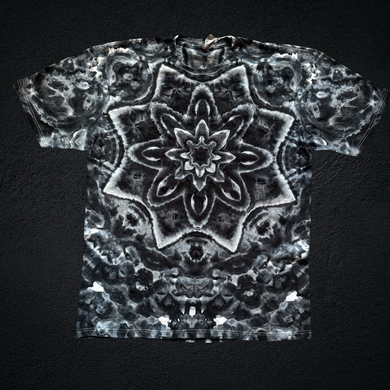 Ron Star Trip Style Mashup - Monochrome - XL, hand-dyed fiber reactive tie dye by Brent Walker