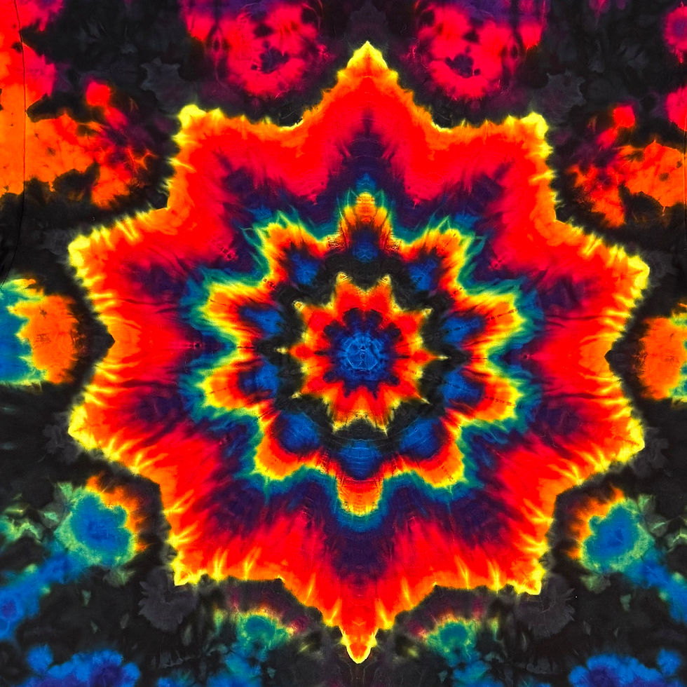 Thumbnail: Kitchen Sink - 12-Point Mandala Mashup - Primaries - 3XL, hand-dyed fiber reactive tie dye by Brent Walker
