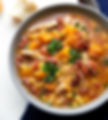 Butternut Squash, Chicken & Quinoa Soup with Crispy Garlic Pita Toast
