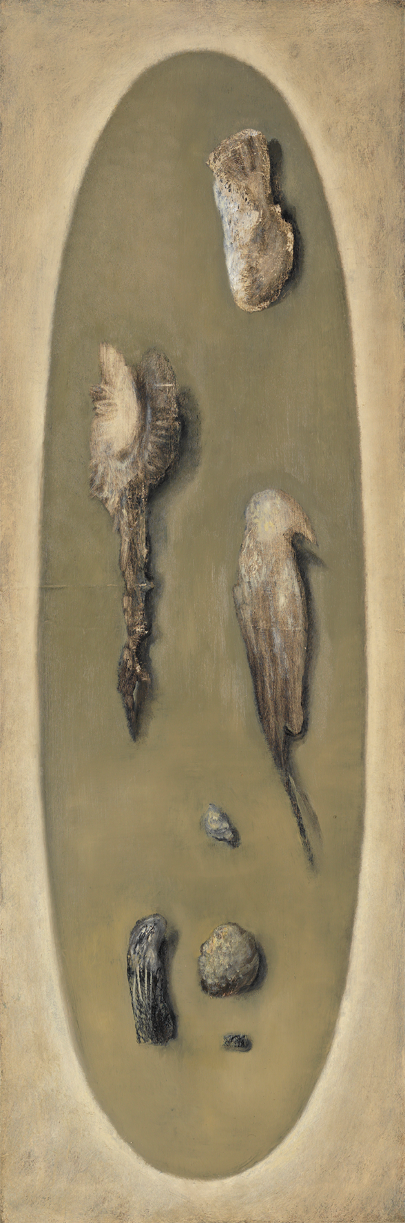 Senza titolo, 2008, olio su carta su tela, cm 150 x 50