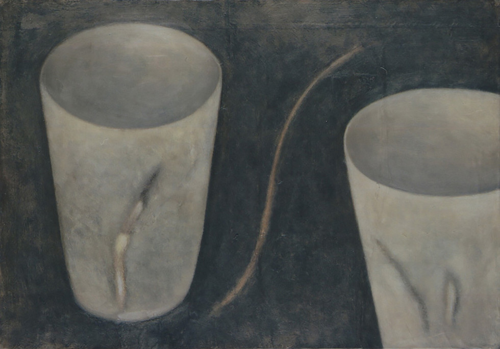 Senza titolo, 1999, olio su carta su tela, cm 70 x 100