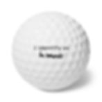 Golf ball that is printed with the caption "I identify as in bounds"
