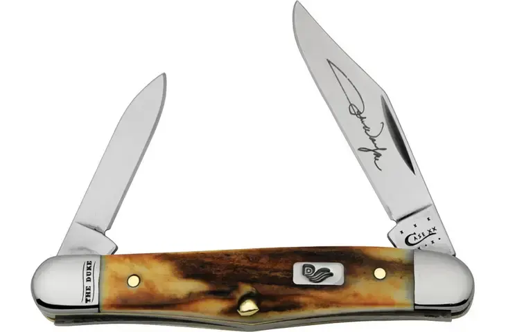 Case 10689: John Wayne Burnt Deer Stag Half Whittler