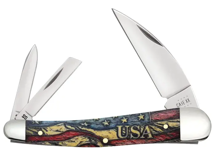 Case 36034: Smooth Distressed Flag Natural Bone Color Wash Seahorse Whittler