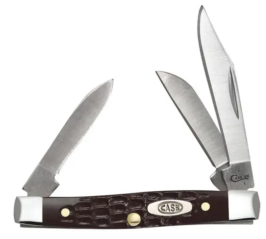 Case 00081: Jigged Brown Synthetic Small Stockman