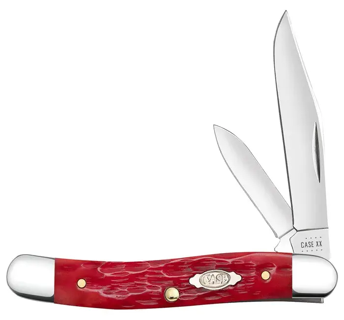 Case 31955: Jigged Peach Seed Dark Red Bone Medium Jack