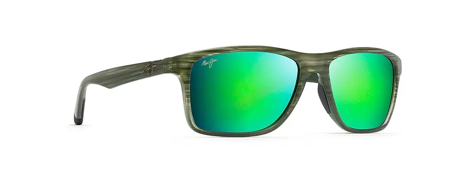 Green Mirror Onshore Olive Stripe Fade Sunglasses