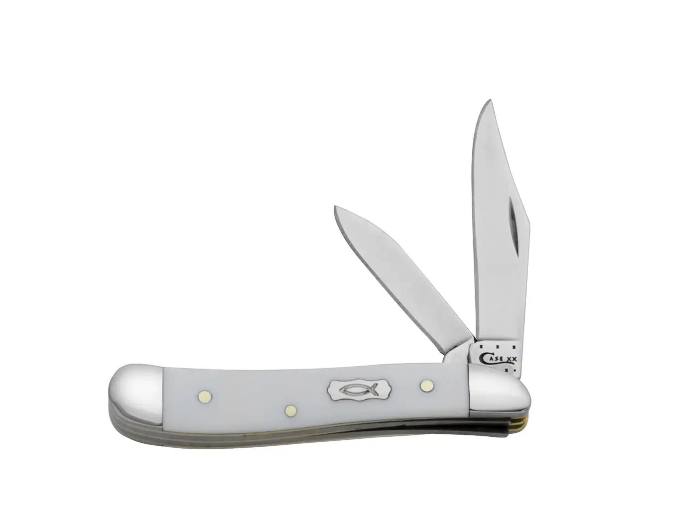 Case #07248: Smooth White Synthetic Ichthus Peanut