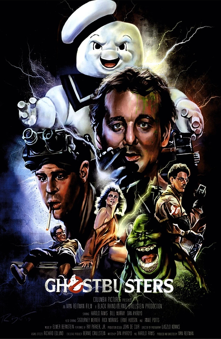 Ghostbusters movie poster: Slimer, actors