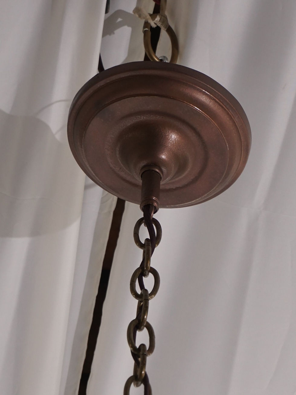 Thumbnail: Gothic Style Lantern Chandelier - Copper And 8 Multicolor Panels