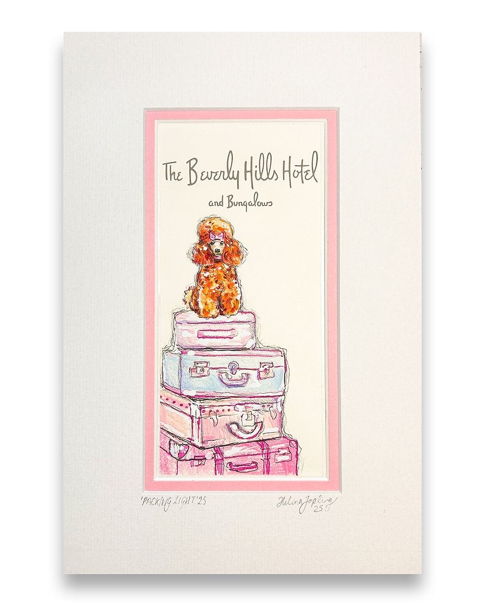 Thumbnail: 'Packing Light' Mounted Original Drawing