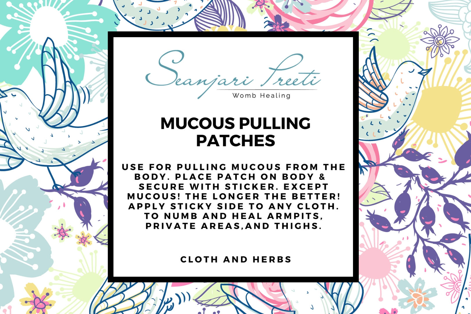 Mucous Pulling Patches