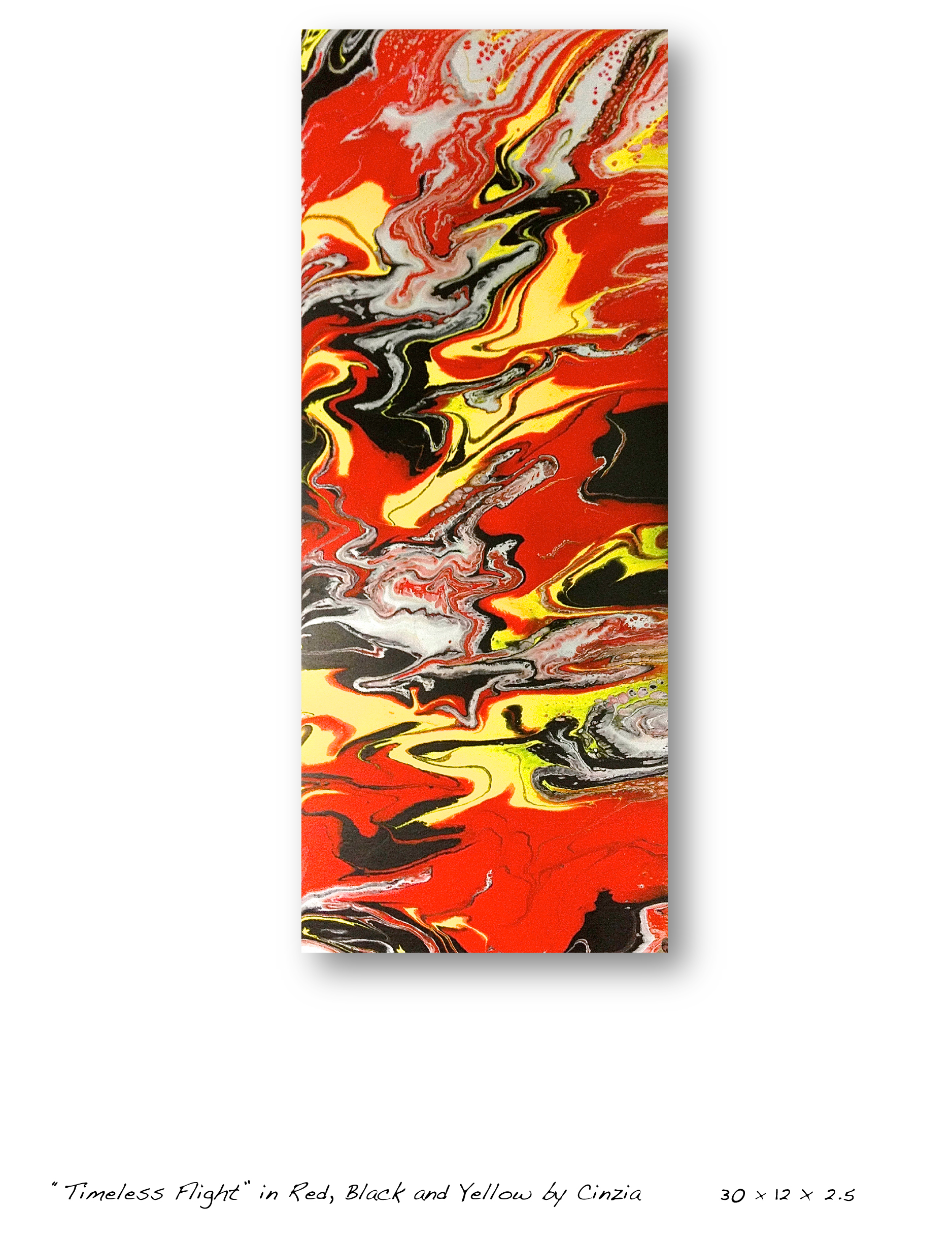 Timeless Flight in Red, Black and Yellow