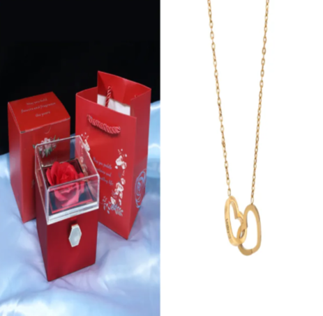 Thumbnail: Personalized Double Heart Name Necklace