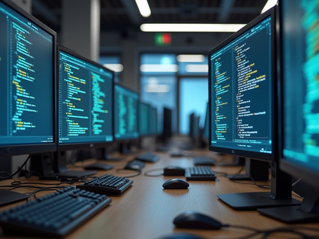 Computer screens with source code