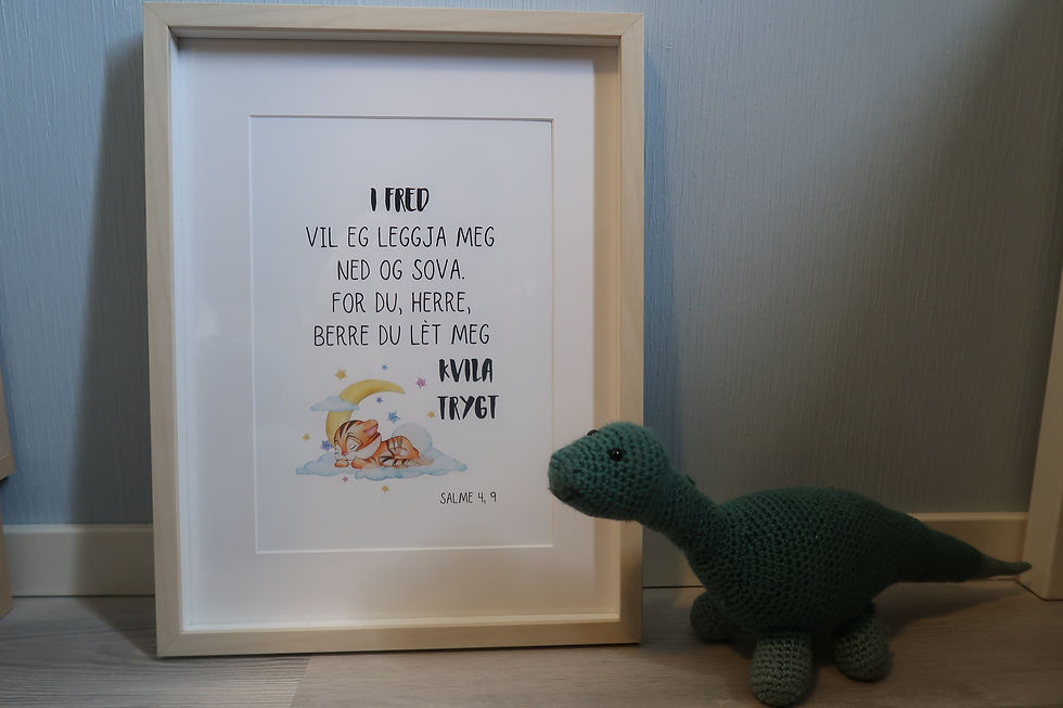 Miniatyrbilde: Hvile trygt. Mange varianter. Salme 4,9.