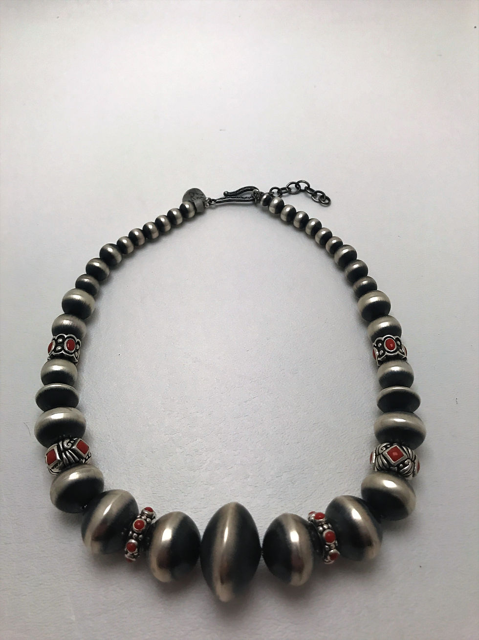 Thumbnail: Navajo Beads with Natural Coral Necklace