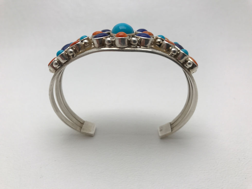Thumbnail: Multi Stone Navajo Cuff Bracelet
