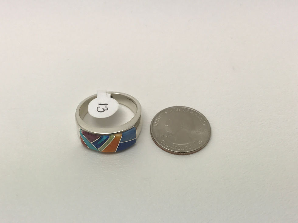 Thumbnail: Navajo Multi-Stone Inlay Ring