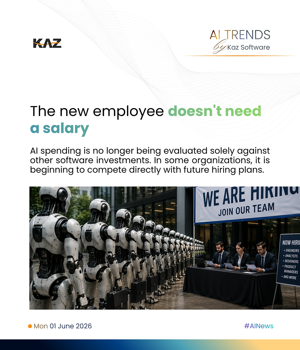 AI spending is no longer being evaluated solely against other software investments. In some organizations, it is beginning to compete directly with future hiring plans.
